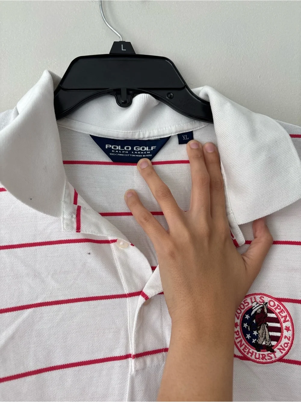 Vintage Polo Golf Ralph Lauren 2005 White Stripe Preppy Cotton Shirt - Size XL